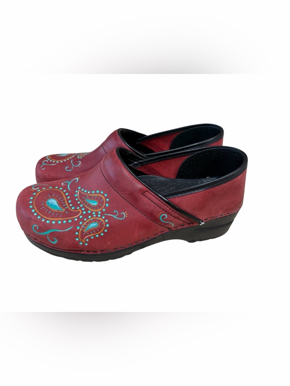 Dansko Red Hand Painted clogs size 40